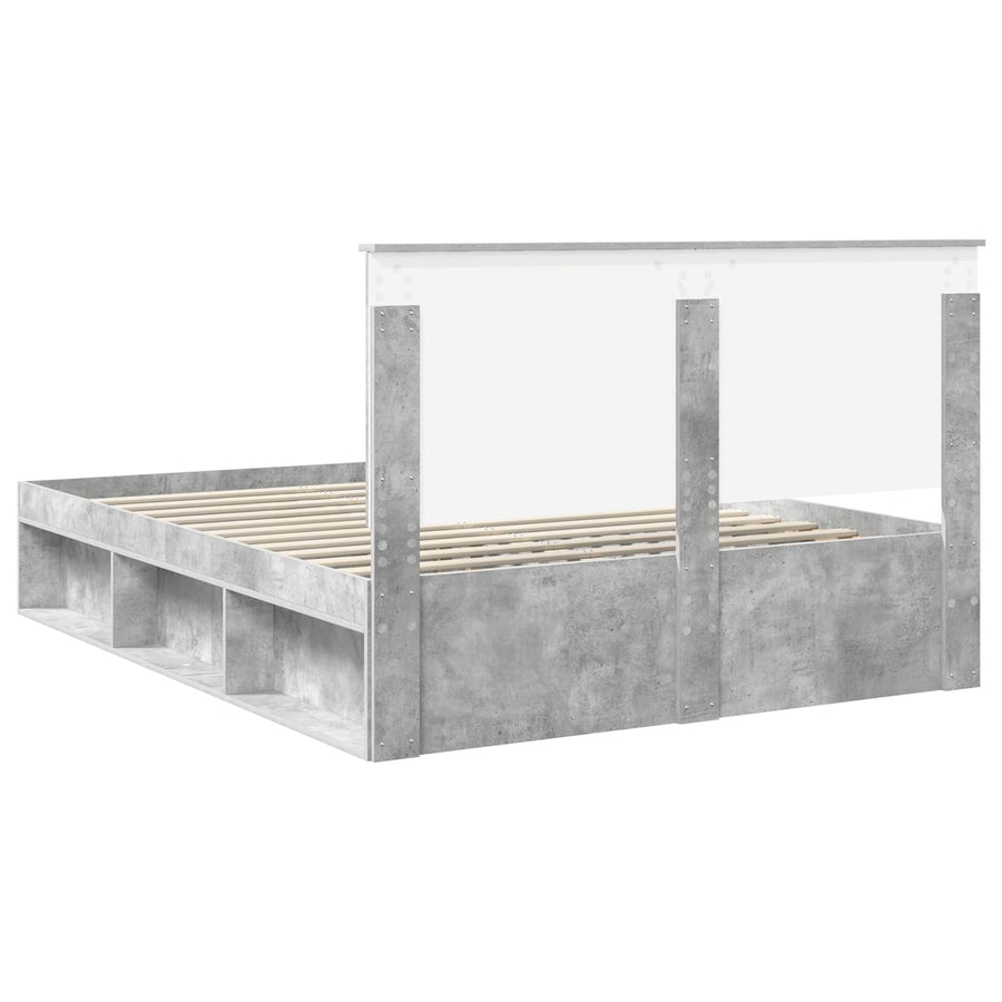 Bedframe Concerte Grijs 150 x 200 cm Massief grenenhout