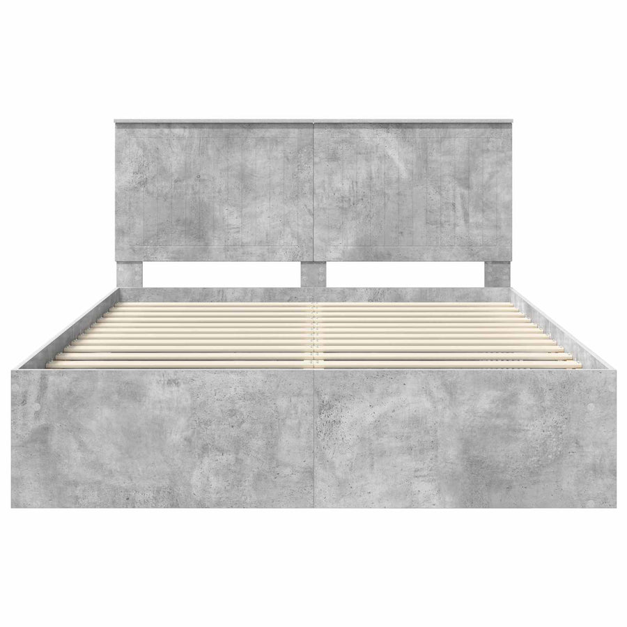 Bedframe Concerte Grijs 150 x 200 cm Massief grenenhout