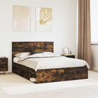 Bed Frame Smoked Oak 150 x 200 cm Solid Pine