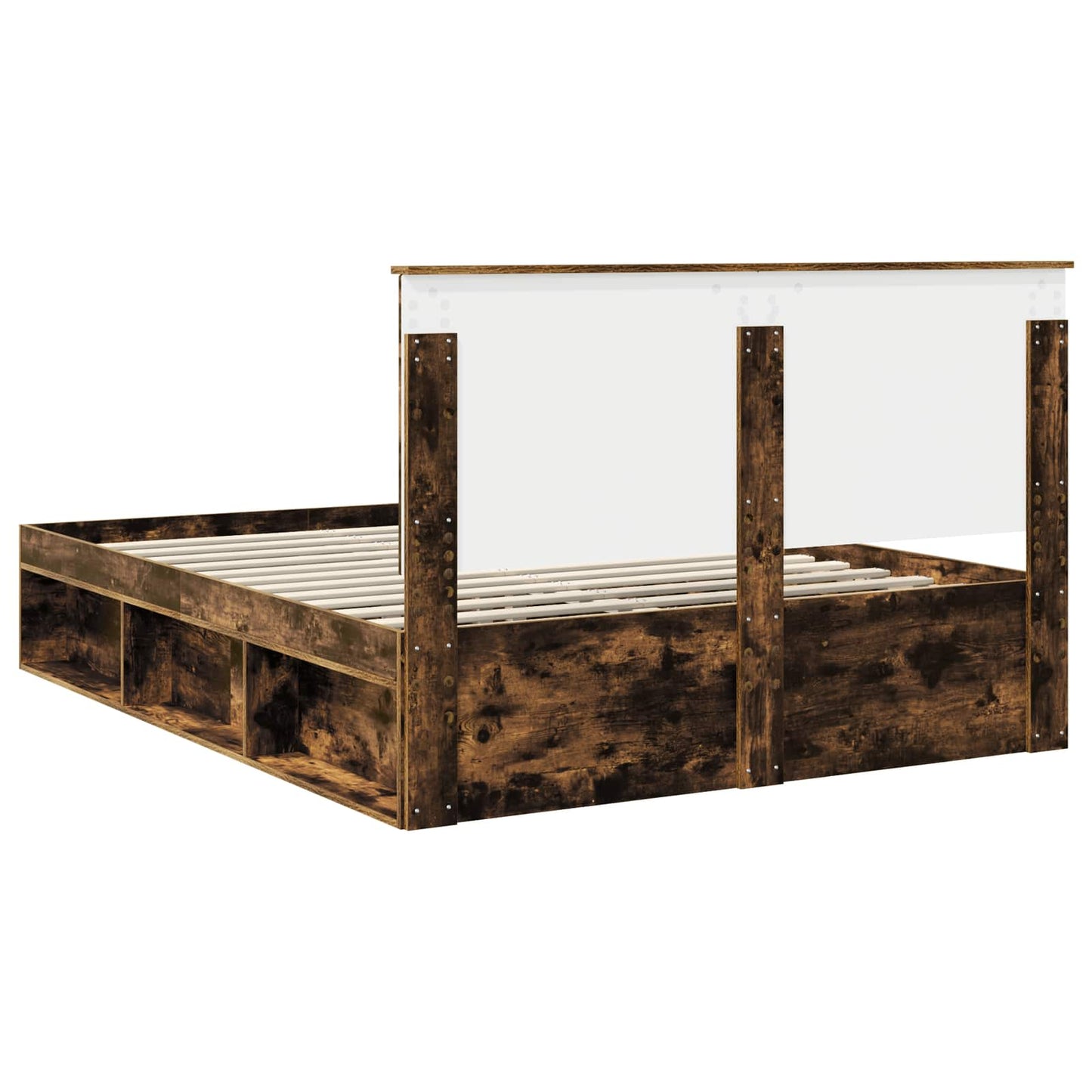 Bedframe Gerookt eiken 150 x 200 cm Massief grenenhout