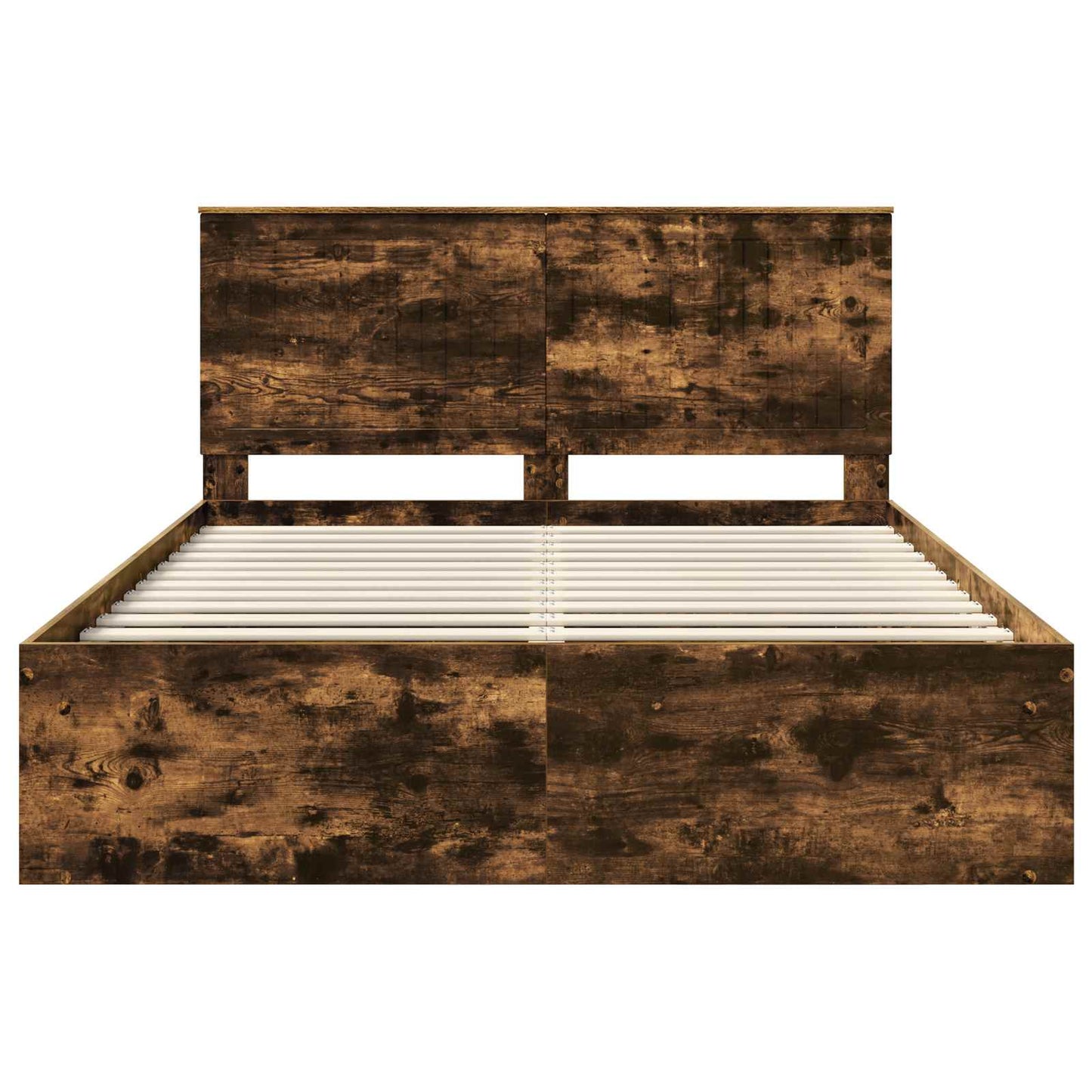 Bedframe Gerookt eiken 150 x 200 cm Massief grenenhout
