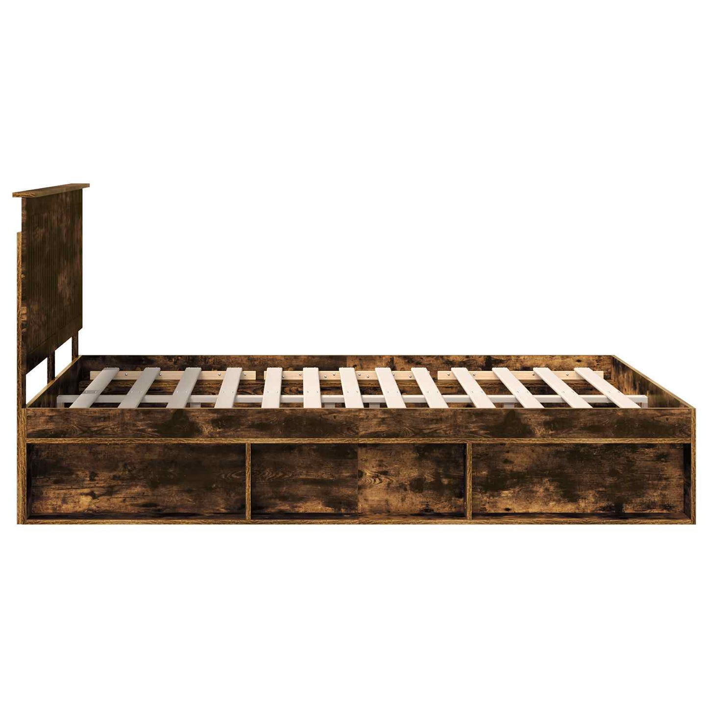 Bedframe Gerookt eiken 150 x 200 cm Massief grenenhout