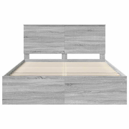 Bedframe Grijs Sonoma 150 x 200 cm Massief grenenhout