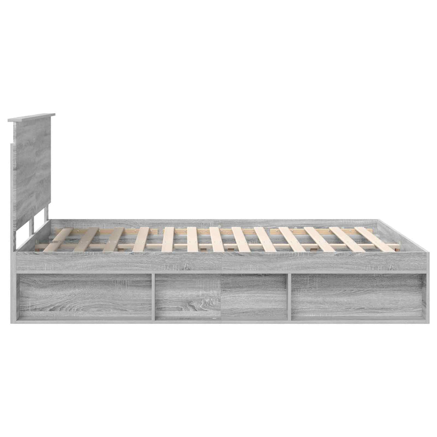 Bedframe Grijs Sonoma 150 x 200 cm Massief grenenhout