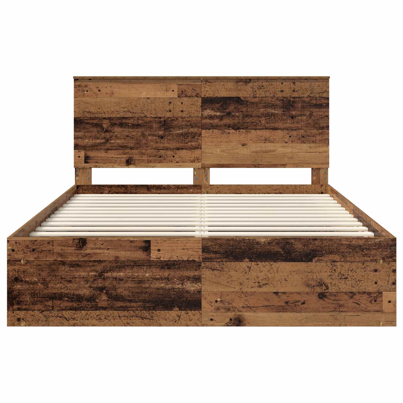 Bedframe met hoofdeinde Oudhout 150 x 200 cm Massief grenenhout