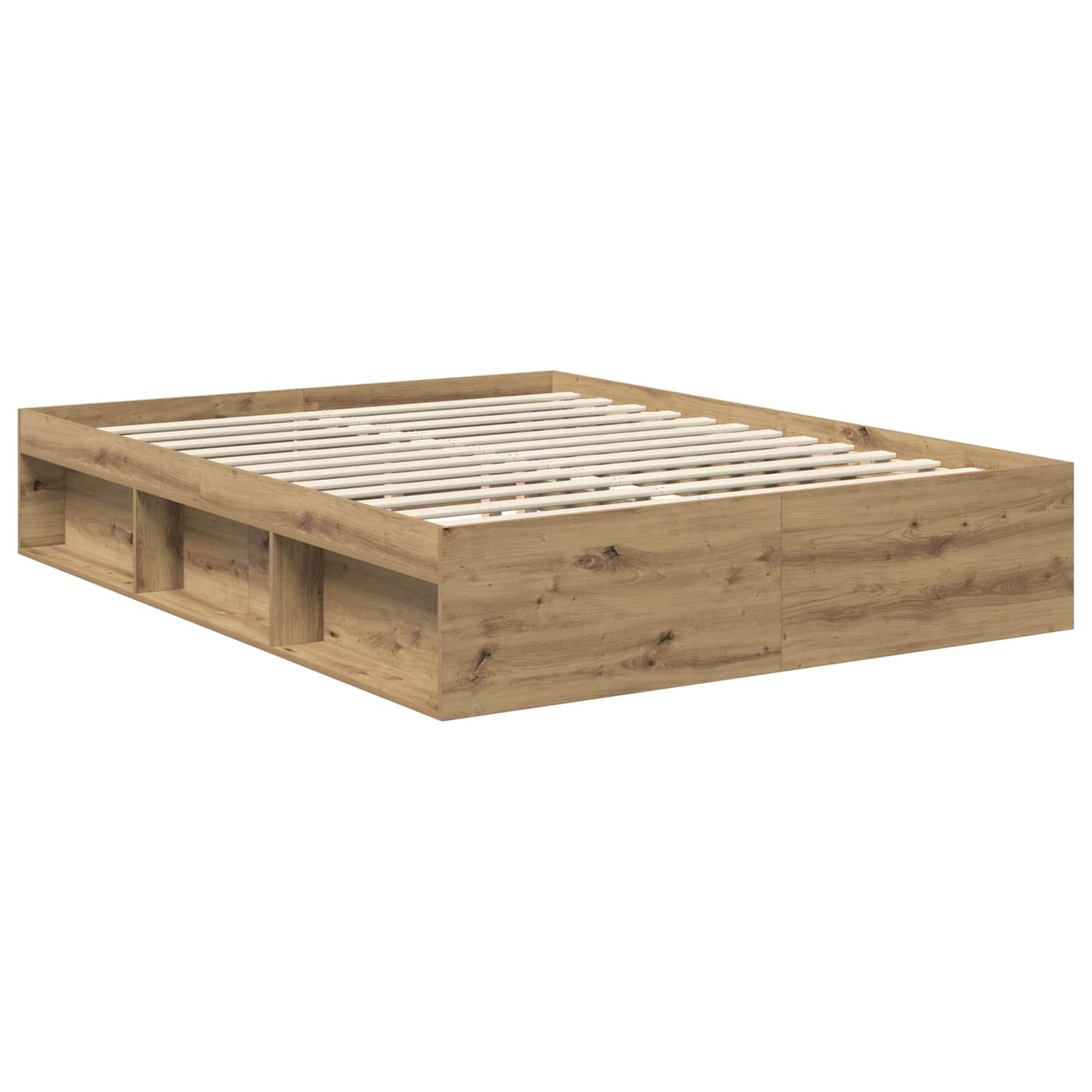 Bedframe Ambachtelijk eiken 150 x 200 cm Massief grenenhout