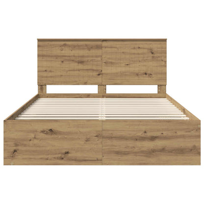 Bedframe Ambachtelijk eiken 150 x 200 cm Massief grenenhout