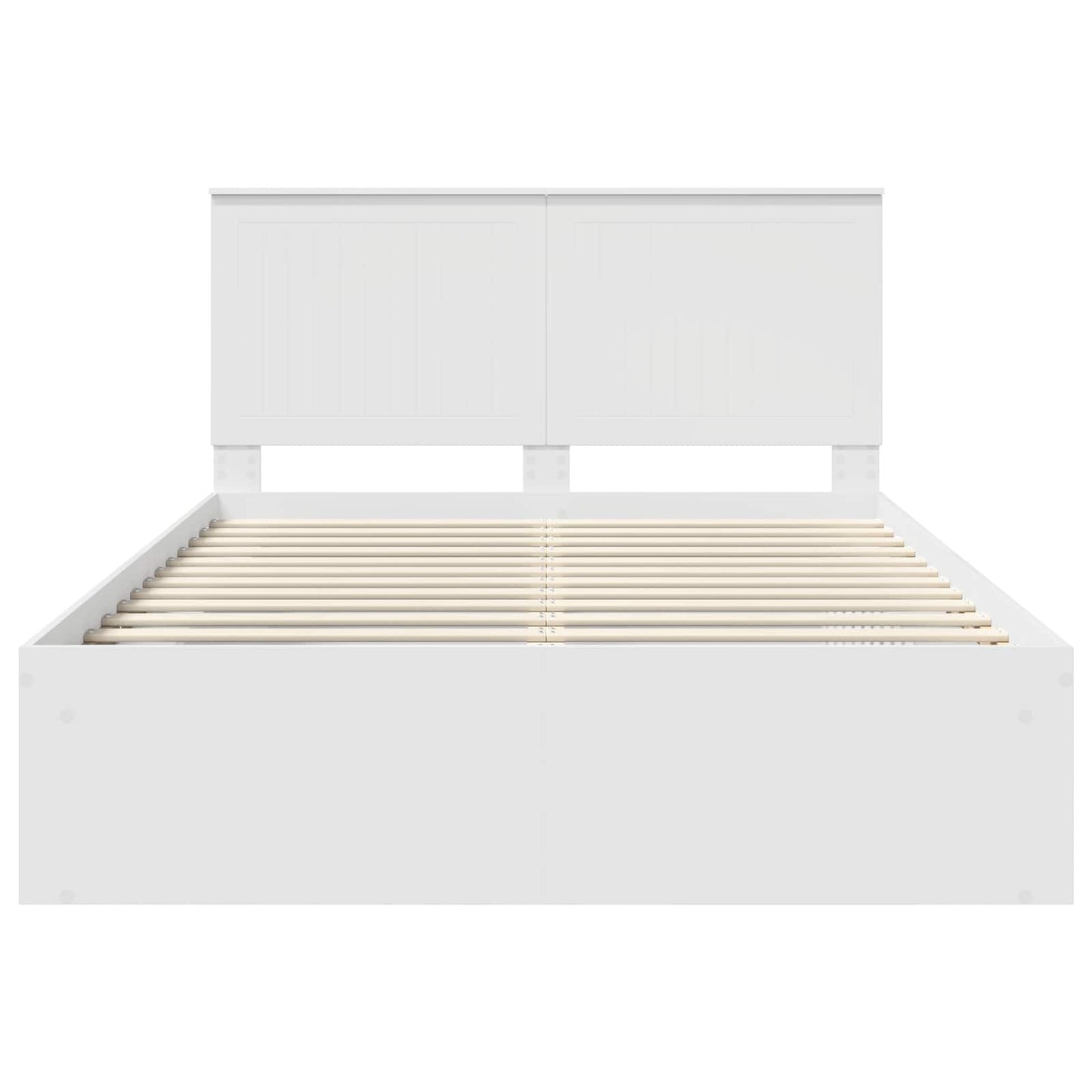 Bedframe met hoofdeinde Wit 140 x 200 cm Massief grenenhout