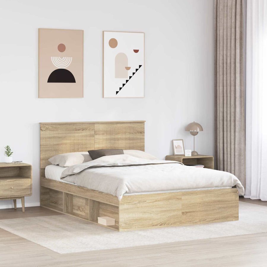 Bedframe met hoofdeinde Sonoma 140 x 200 cm Massief grenenhout