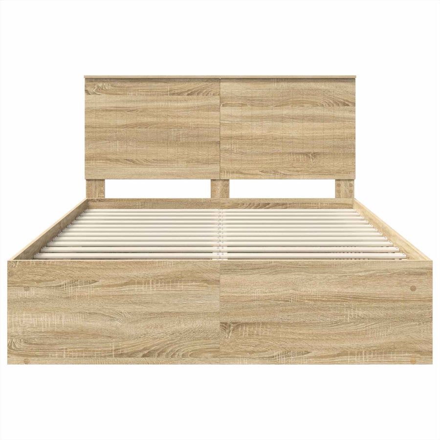 Bedframe met hoofdeinde Sonoma 140 x 200 cm Massief grenenhout