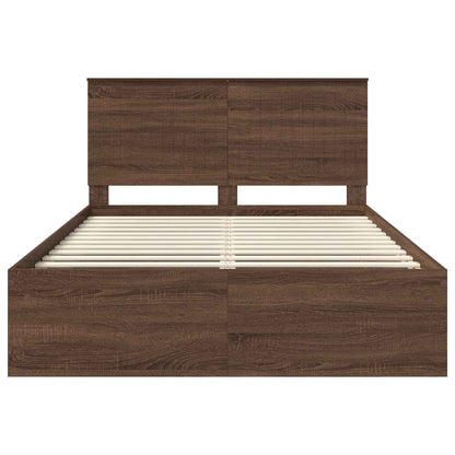 Bedframe Bruin Eiken 140 x 200 cm Massief grenenhout
