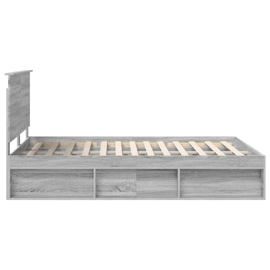 Bedframe Grijs Sonoma 140 x 190 cm Massief grenenhout