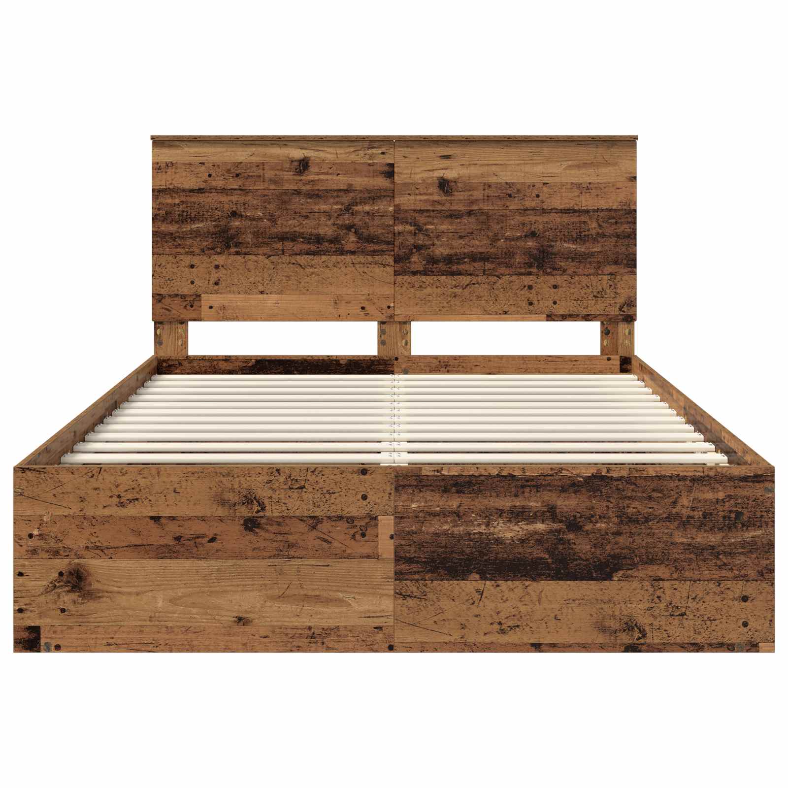 Bedframe met hoofdeinde Oudhout 140 x 190 cm Massief grenenhout