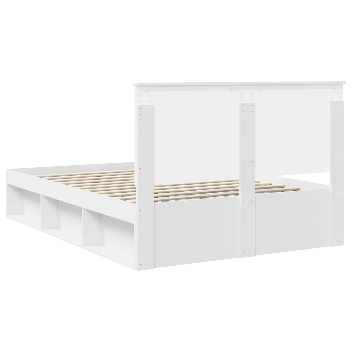 Bedframe met hoofdeinde Wit 135 x 190 cm Massief grenenhout