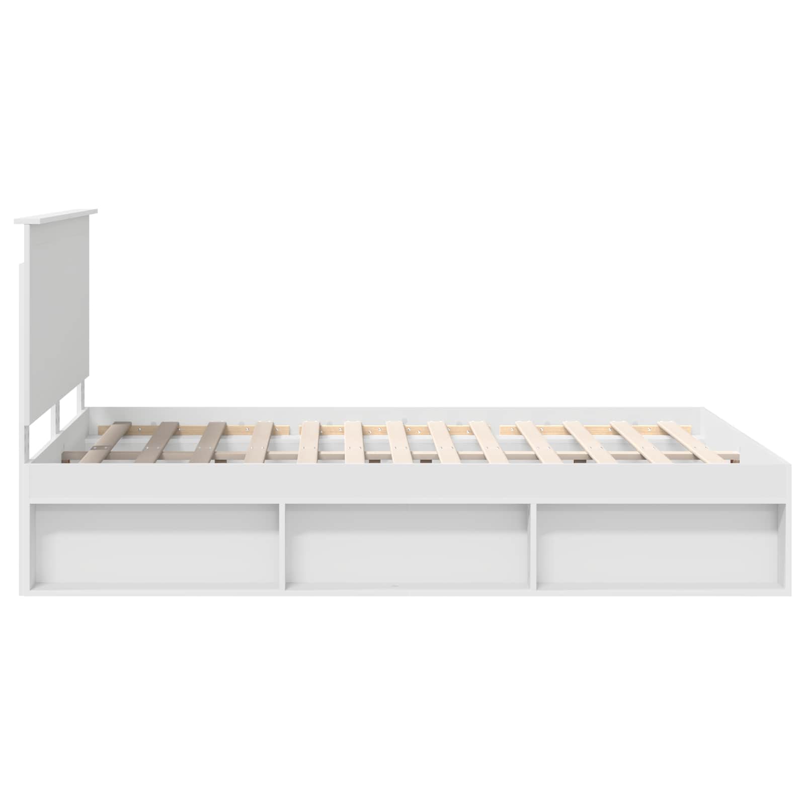 Bedframe met hoofdeinde Wit 135 x 190 cm Massief grenenhout