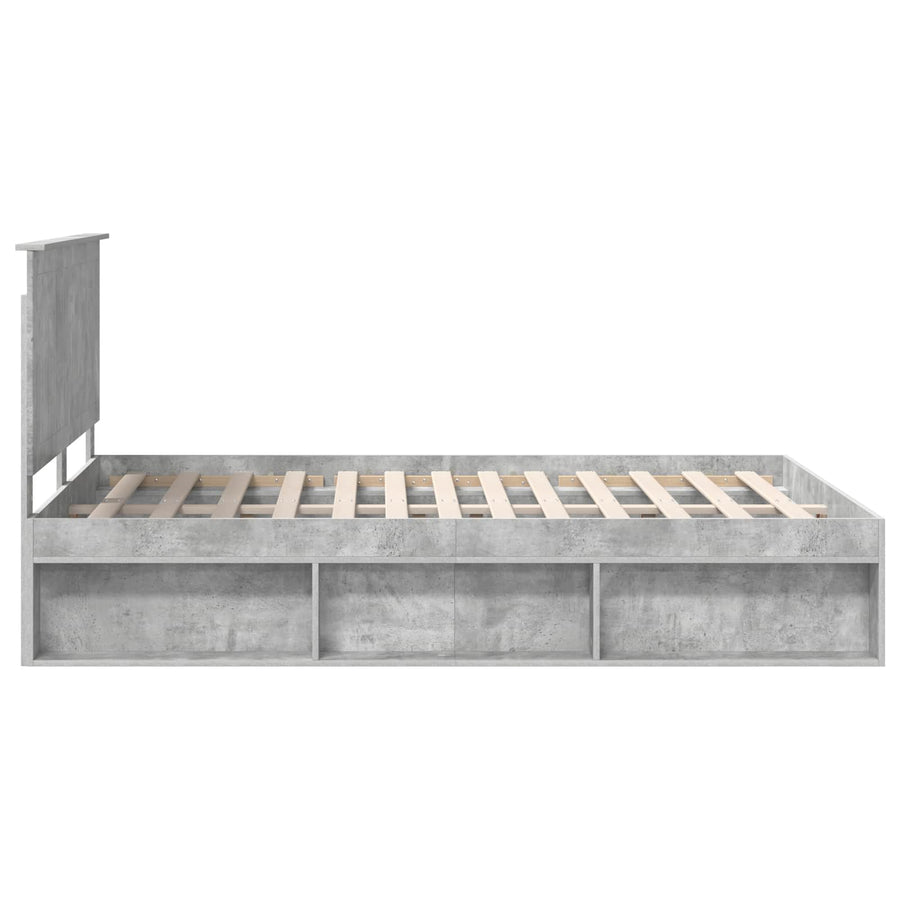 Bedframe Concerte Grijs 135 x 190 cm Massief grenenhout