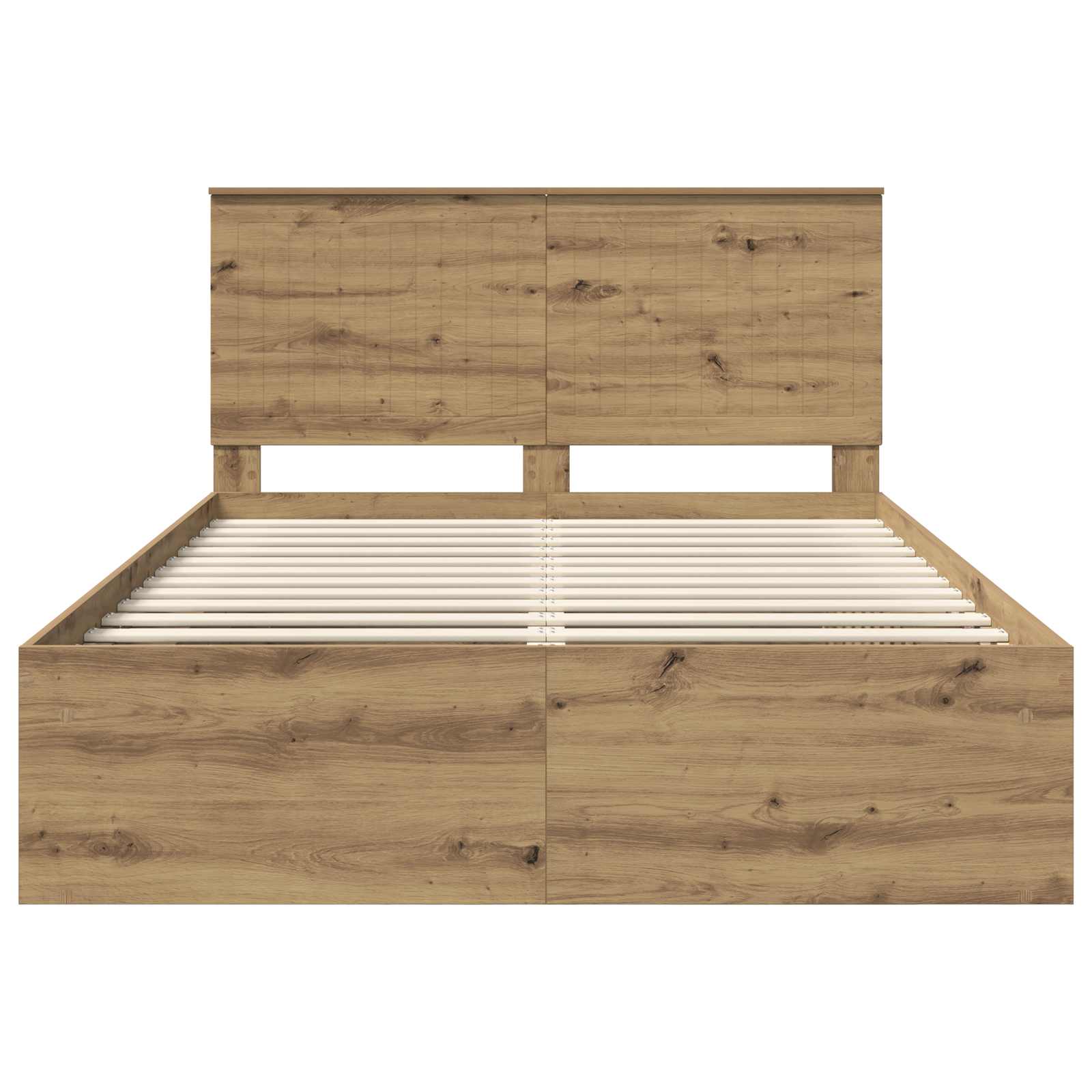 Bedframe Ambachtelijk eiken 135 x 190 cm Massief grenenhout