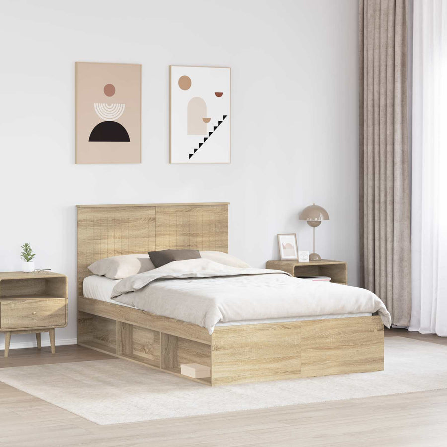 Bedframe met hoofdeinde Sonoma 120 x 200 cm Massief grenenhout