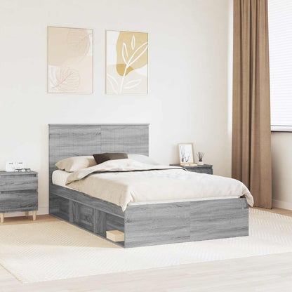 Bedframe Grijs Sonoma 120 x 200 cm Massief grenenhout