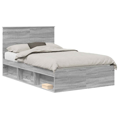 Bedframe Grijs Sonoma 120 x 200 cm Massief grenenhout