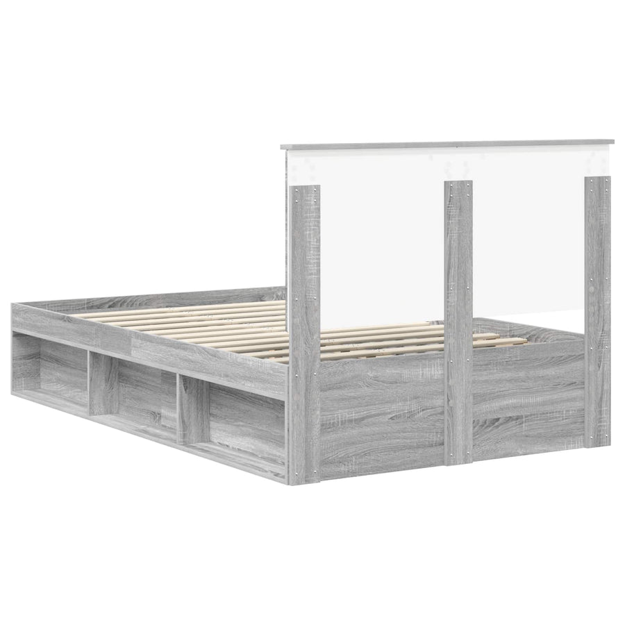 Bedframe Grijs Sonoma 120 x 200 cm Massief grenenhout