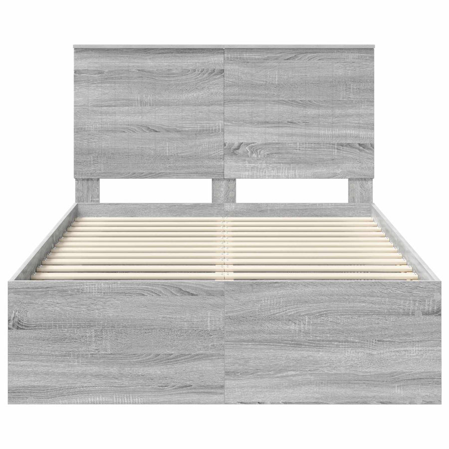Bedframe Grijs Sonoma 120 x 200 cm Massief grenenhout
