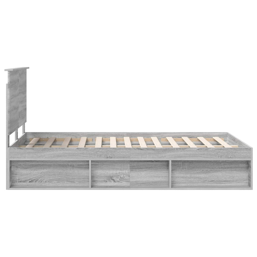 Bedframe Grijs Sonoma 120 x 200 cm Massief grenenhout