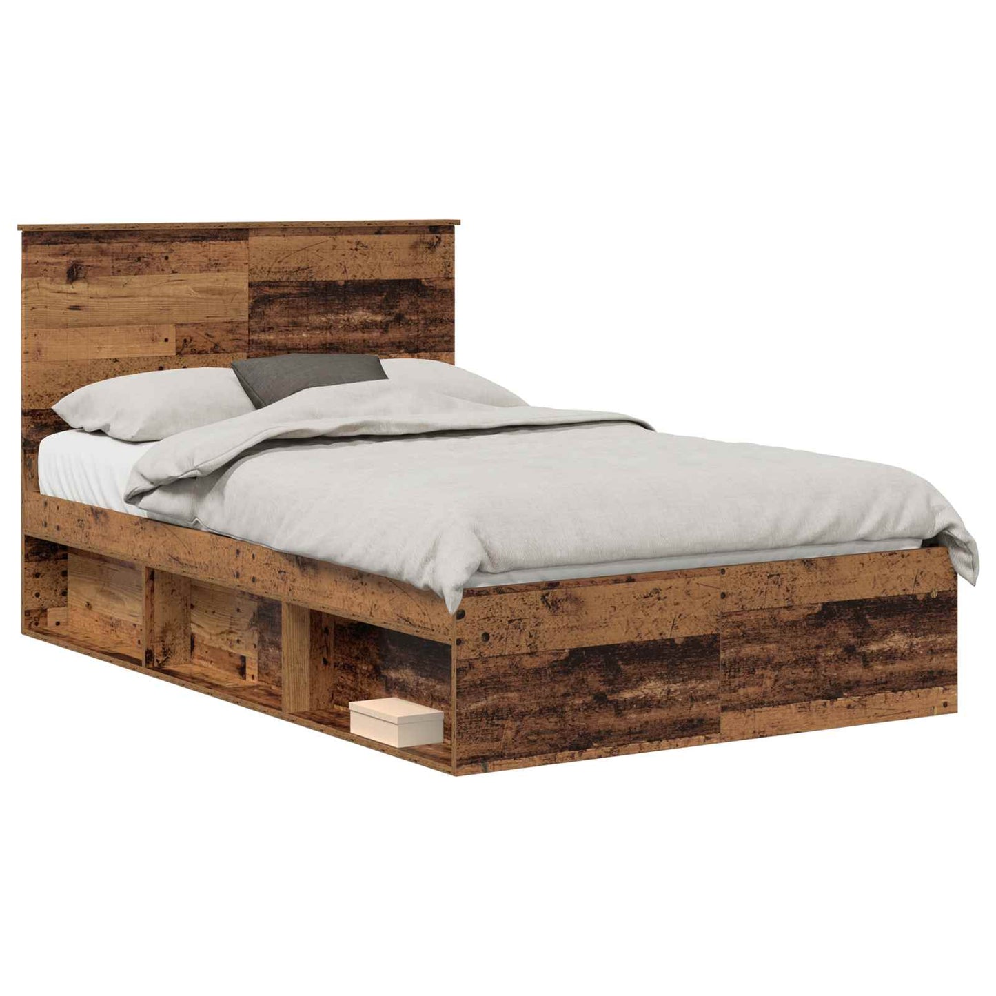 Bedframe met hoofdeinde Oudhout 120 x 200 cm Massief grenenhout