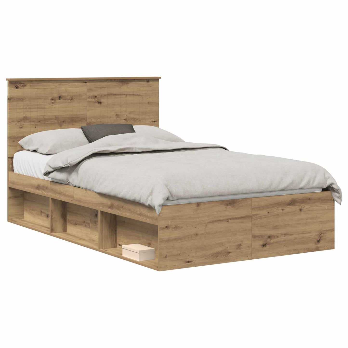 Bedframe Ambachtelijk eiken 120 x 200 cm Massief grenenhout