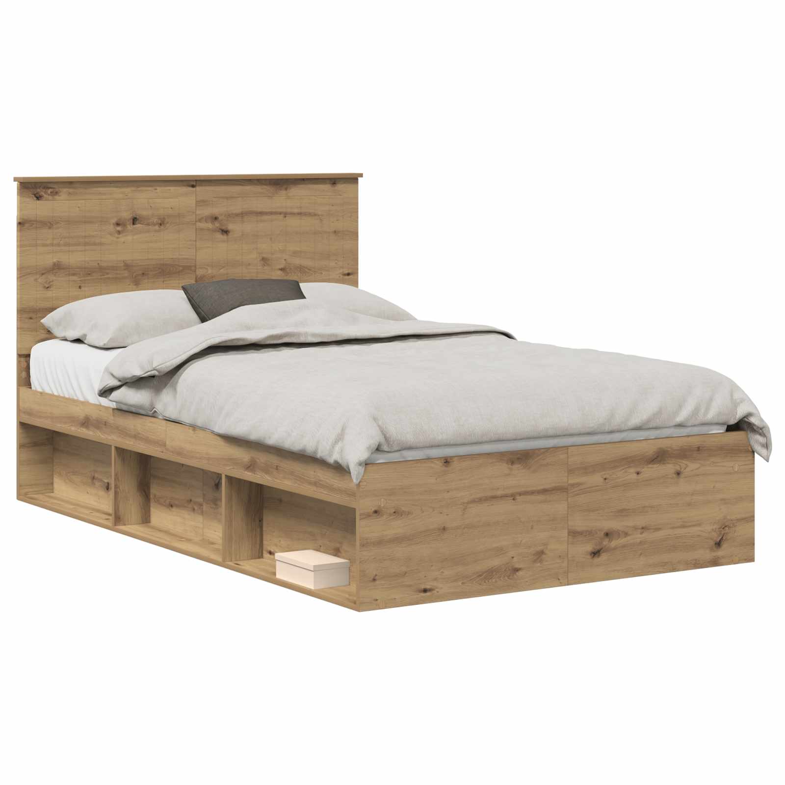 Bedframe Ambachtelijk eiken 120 x 200 cm Massief grenenhout