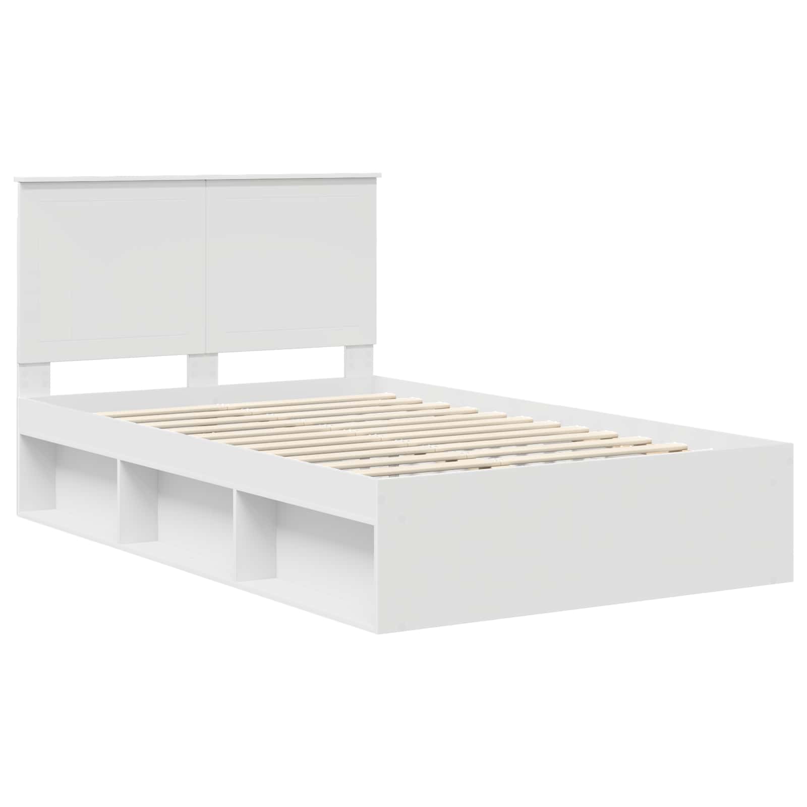 Bedframe met hoofdeinde Wit 120 x 190 cm Massief grenenhout