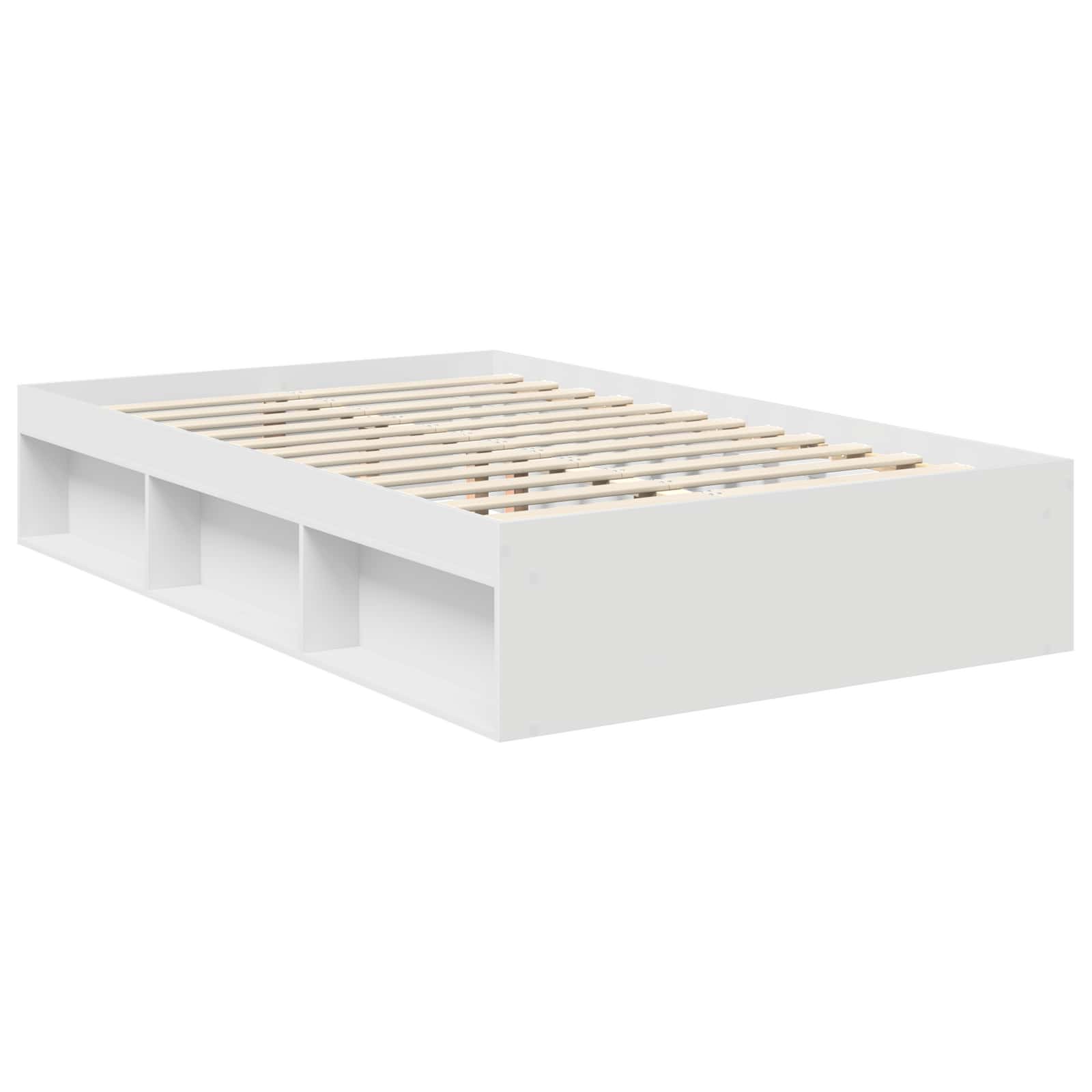 Bedframe met hoofdeinde Wit 120 x 190 cm Massief grenenhout