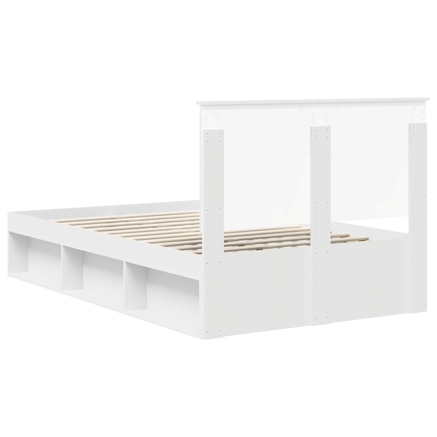Bedframe met hoofdeinde Wit 120 x 190 cm Massief grenenhout