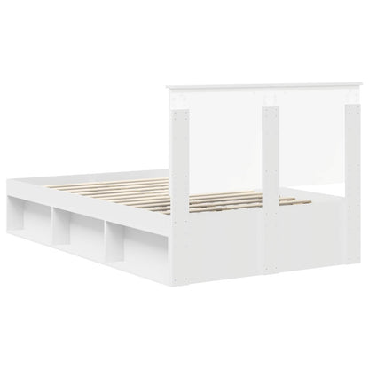 Bedframe met hoofdeinde Wit 120 x 190 cm Massief grenenhout