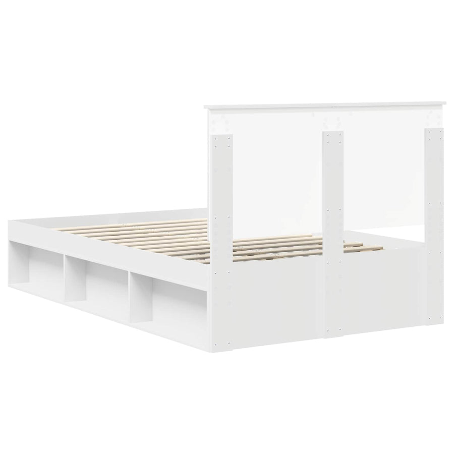 Bedframe met hoofdeinde Wit 120 x 190 cm Massief grenenhout