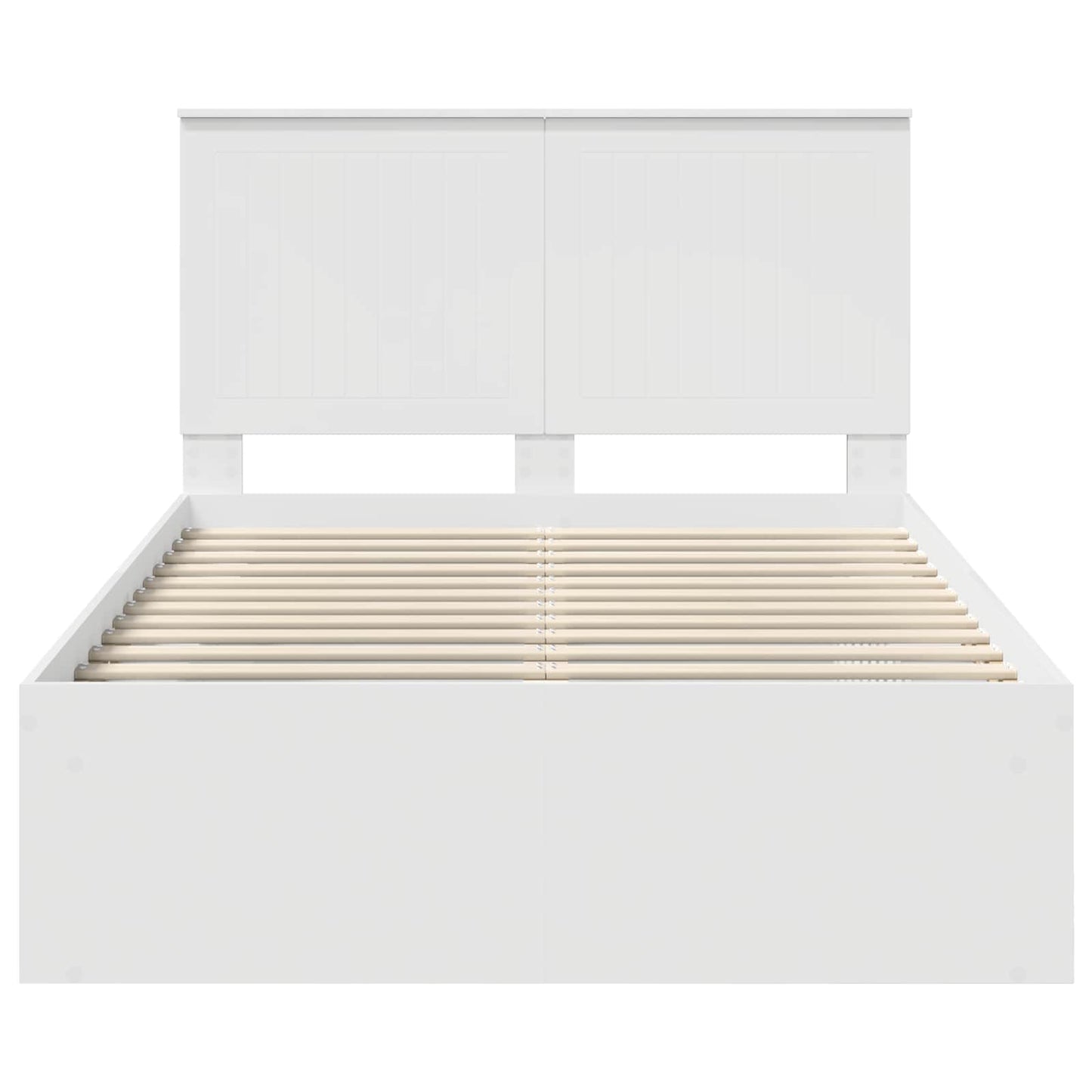 Bedframe met hoofdeinde Wit 120 x 190 cm Massief grenenhout