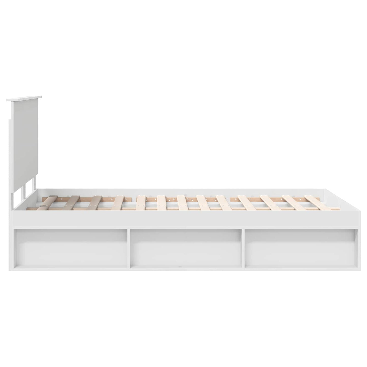 Bedframe met hoofdeinde Wit 120 x 190 cm Massief grenenhout