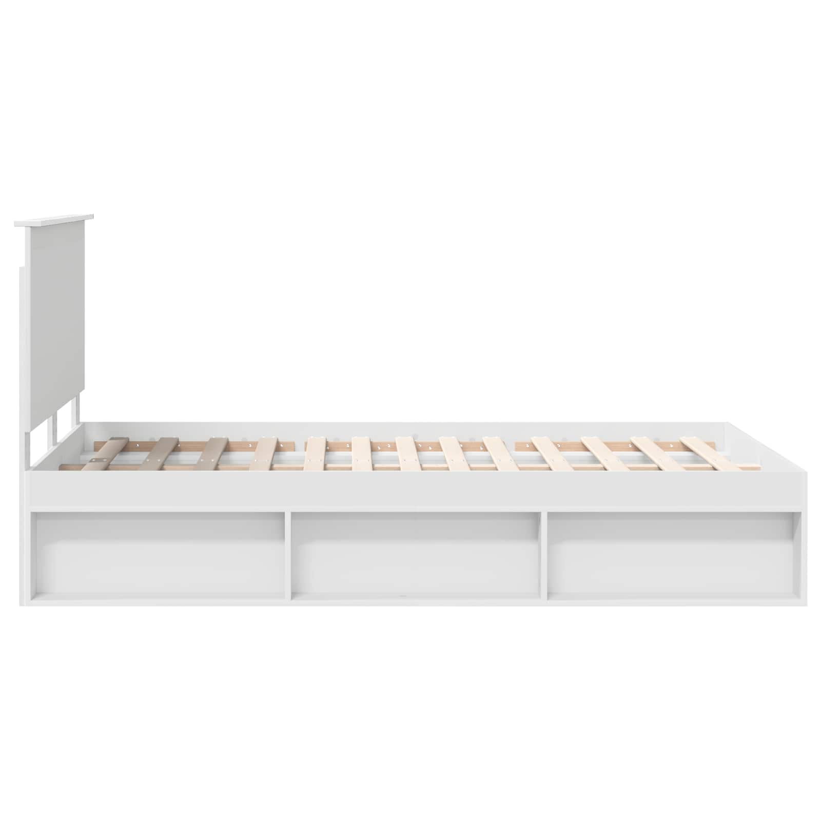 Bedframe met hoofdeinde Wit 120 x 190 cm Massief grenenhout