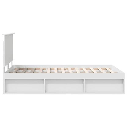 Bedframe met hoofdeinde Wit 120 x 190 cm Massief grenenhout
