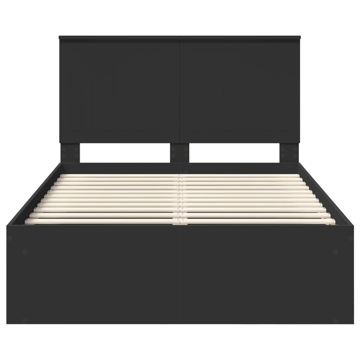 Bedframe met hoofdeinde Zwart 120 x 190 cm Massief grenenhout
