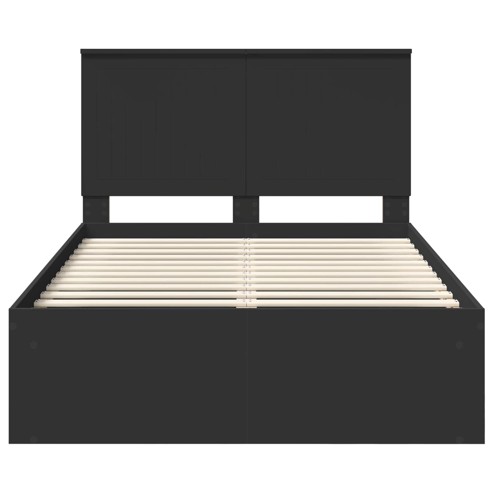 Bedframe met hoofdeinde Zwart 120 x 190 cm Massief grenenhout