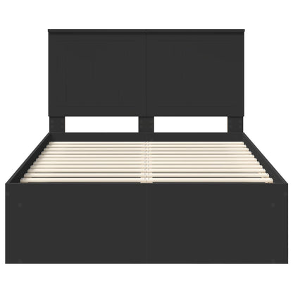 Bedframe met hoofdeinde Zwart 120 x 190 cm Massief grenenhout