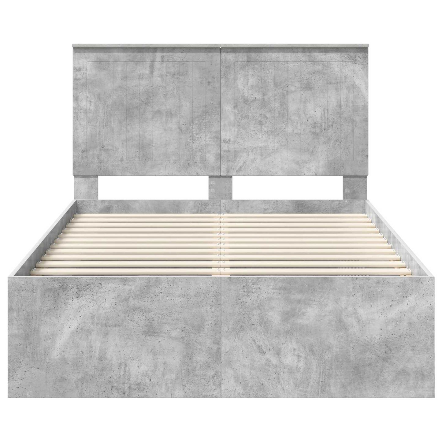 Bedframe met hoofdeinde Beton 120 x 190 cm Massief grenenhout
