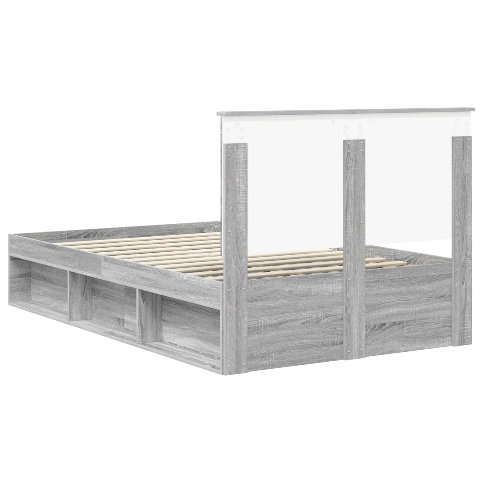 Bedframe Grijs Sonoma 120 x 190 cm Massief grenenhout