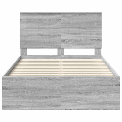 Bedframe Grijs Sonoma 120 x 190 cm Massief grenenhout