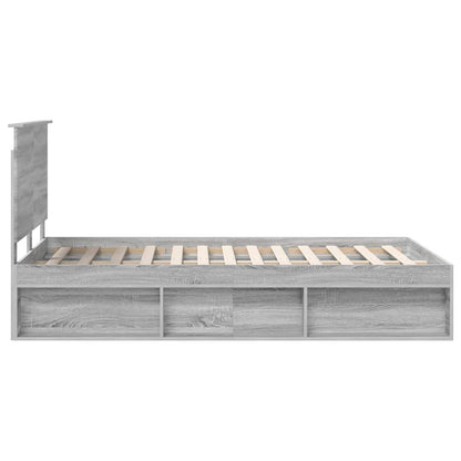Bedframe Grijs Sonoma 120 x 190 cm Massief grenenhout