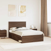 Bedframe 120x190 cm massief grenenhout bruin eiken