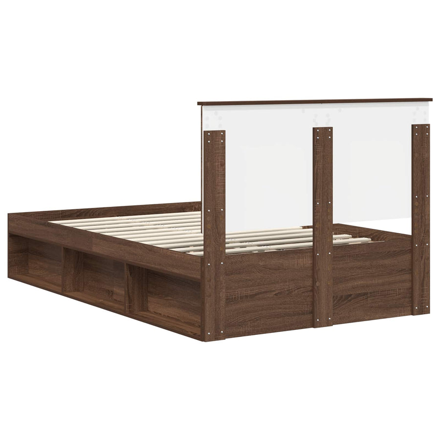 Bedframe Bruin Eiken 120 x 190 cm Massief grenenhout