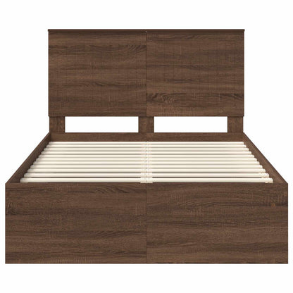 Bedframe Bruin Eiken 120 x 190 cm Massief grenenhout