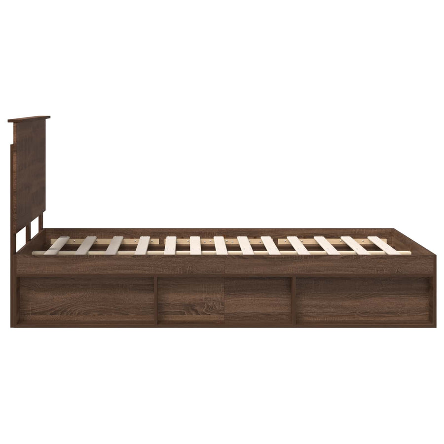 Bedframe Bruin Eiken 120 x 190 cm Massief grenenhout